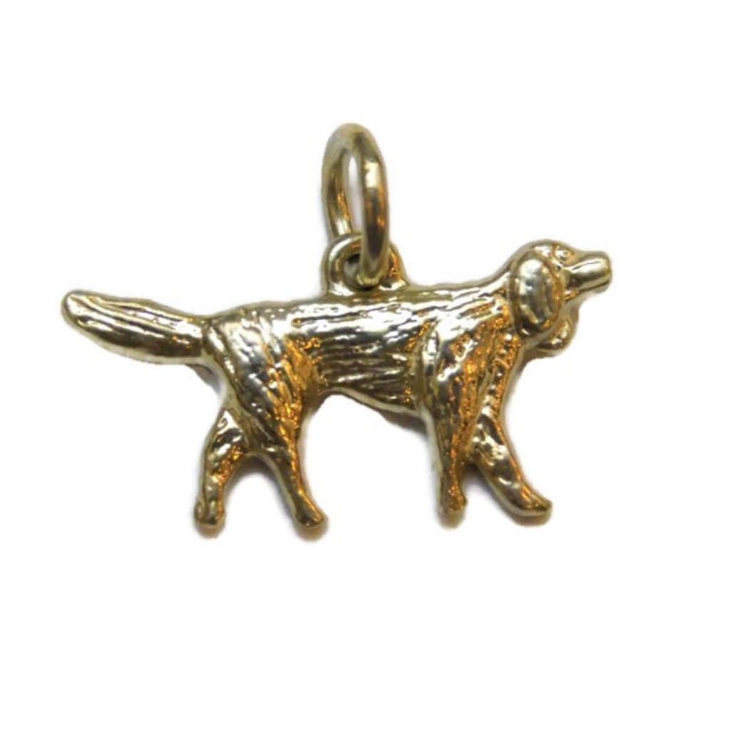 Labrador Retriever Dog Charm Pendant 14k Yellow Gold